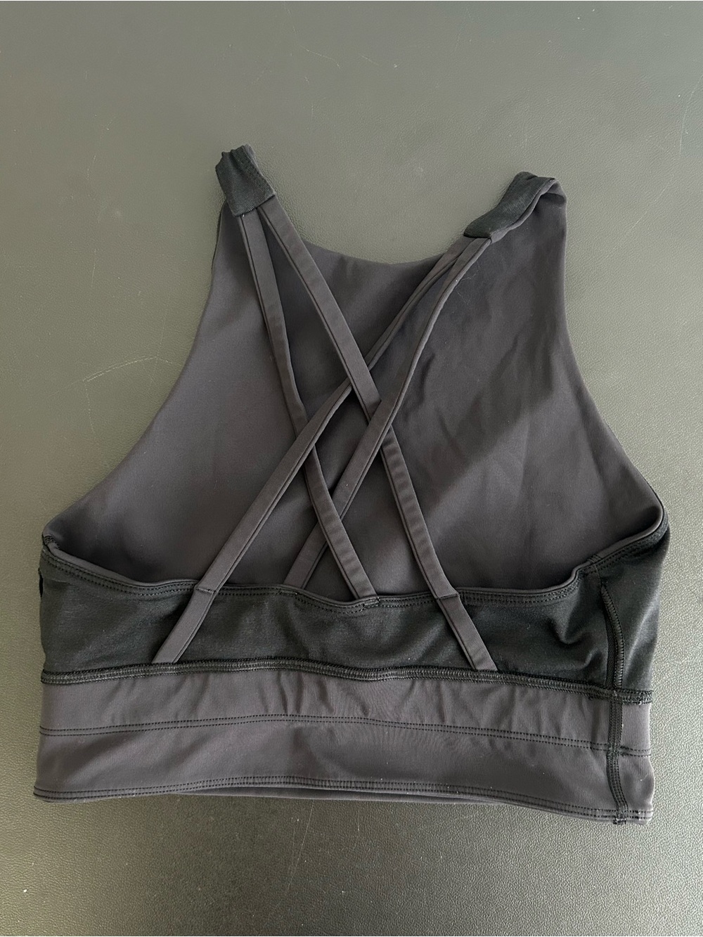 LULULEMON Size 6 Black Sport Bra High Neck Criss Cross Back - Picture 4 of 6
